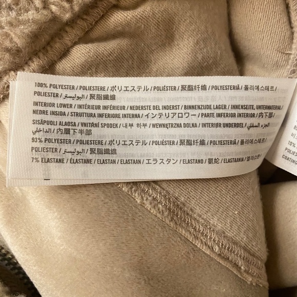 Abercrombie & Fitch Cream Taupe Colorblock Zip Up Sherpa Jacket - Picture 12 of 14